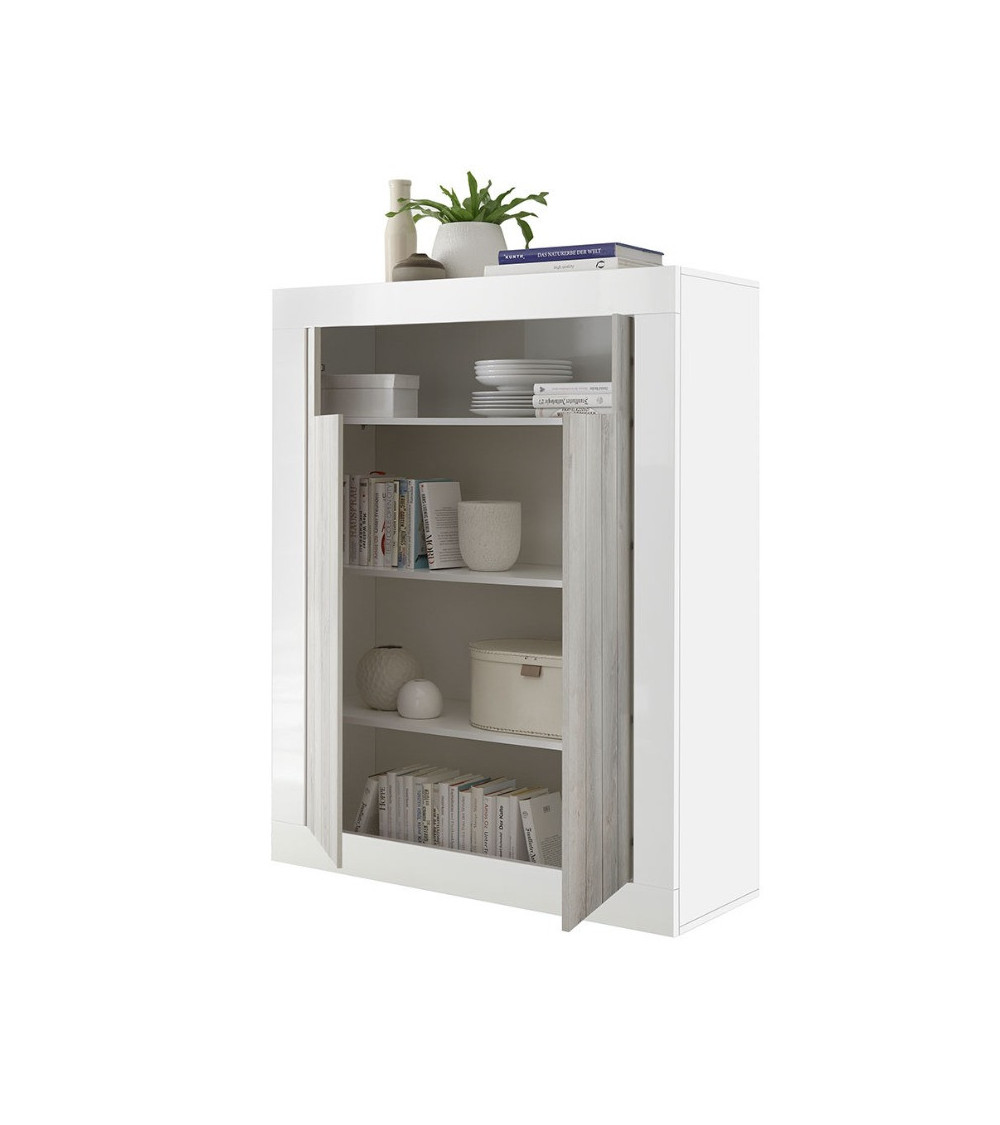 Buffet haut SAMANTHA 2 portes 110x144 cm béton