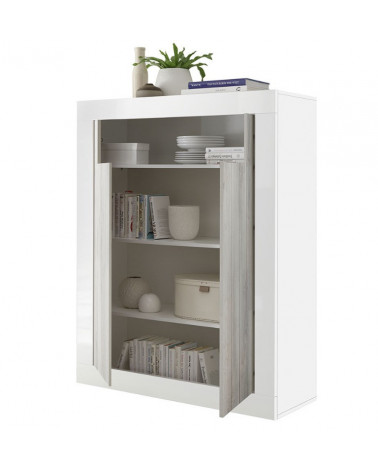 Buffet haut SAMANTHA 2 portes 110x144 cm béton