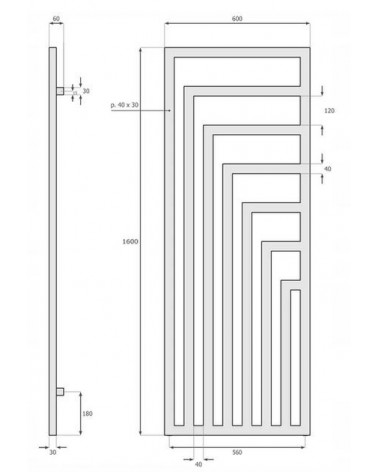 Radiateur eau chaude LIRA 760 W