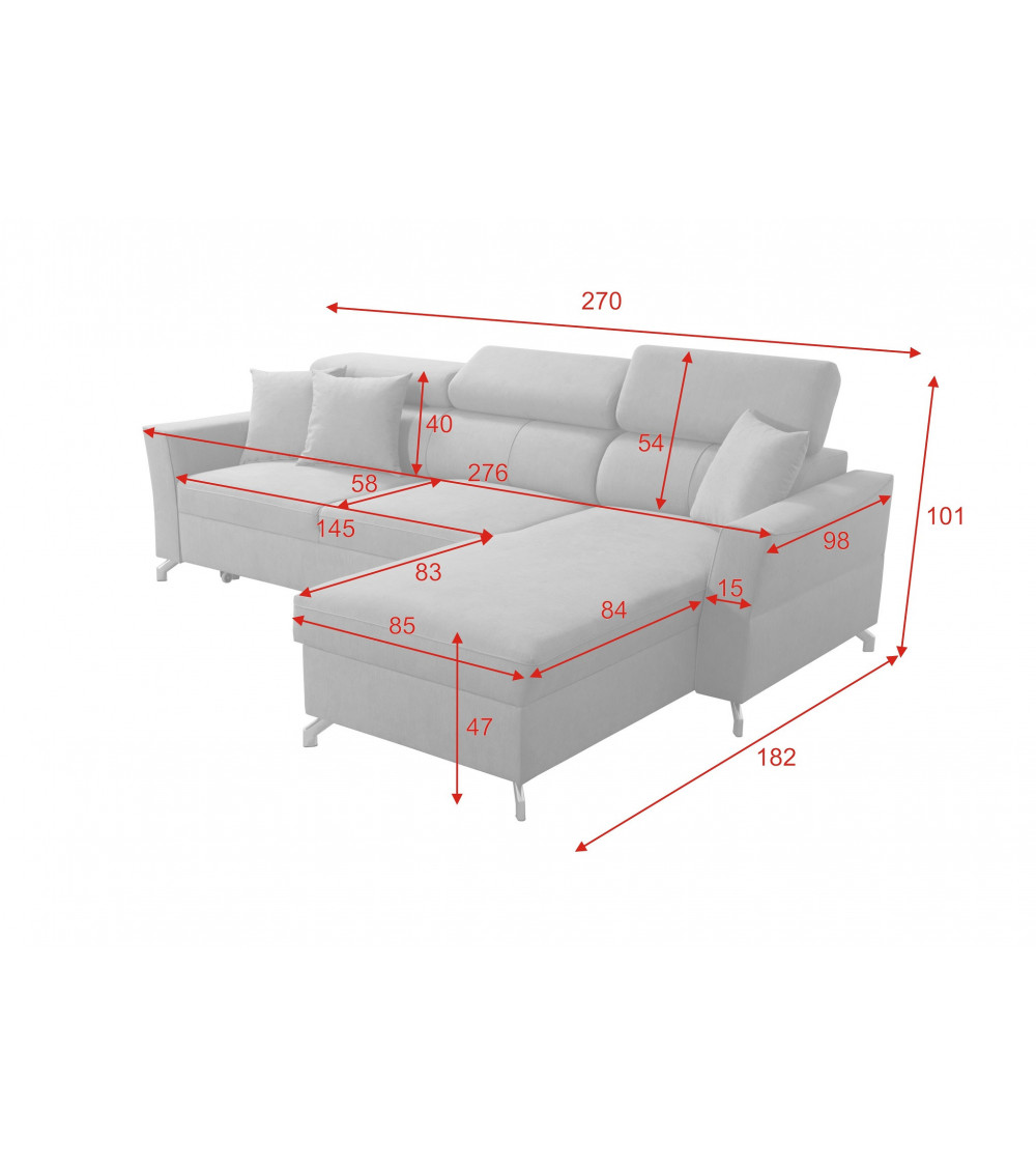 Canapé d'angle convertible réversible ELIE 270 x 182 cm Canapé d'angle convertible réversible ELIE 270 x 182 cm