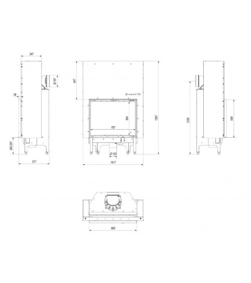 Insert cheminées à bois NADINE porte guillotine 16.5 kW