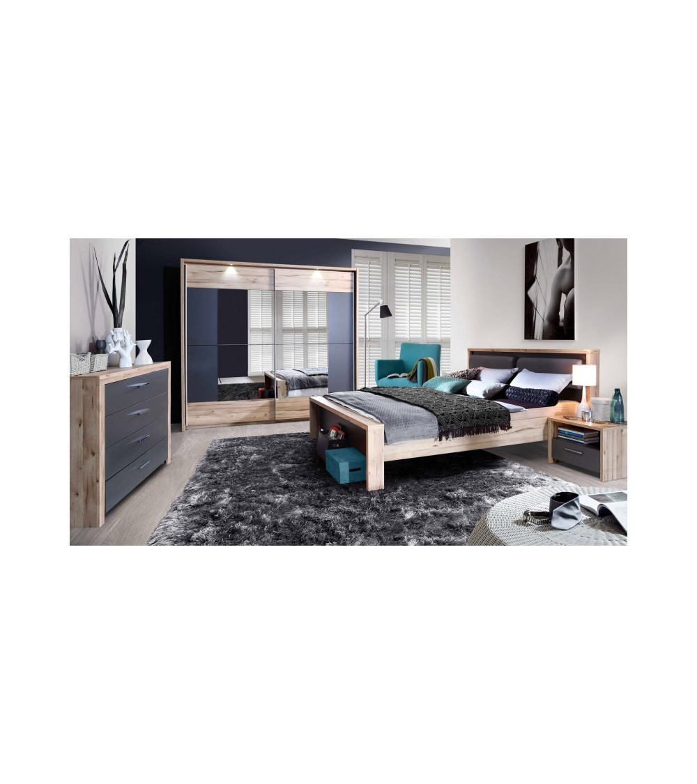 Chambre complète CLAIRE lit 160x200 cm Chambre complète CLAIRE lit 160x200 cm