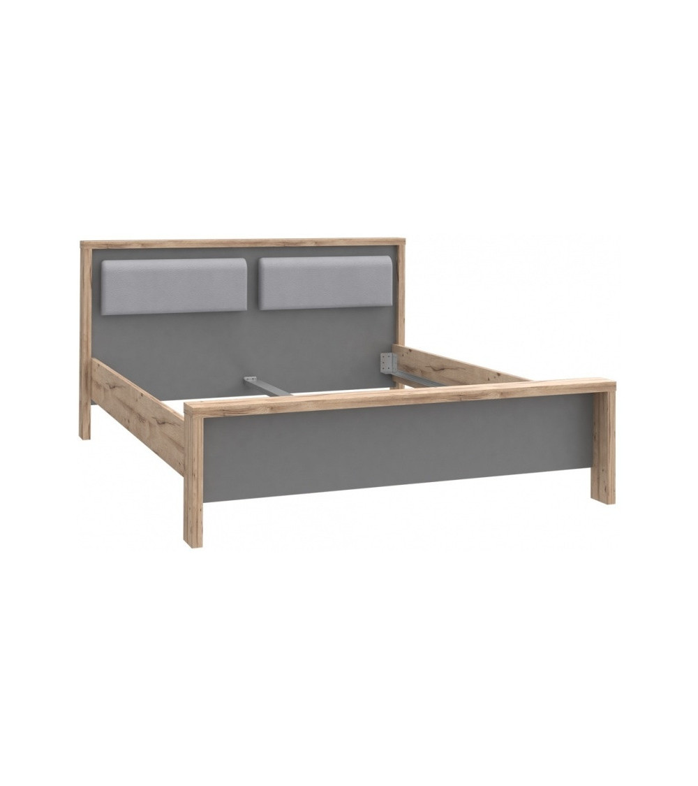 Roble y habitación completa AMALTI blanco cama 160 x 200 cm con caja de almacenamiento 