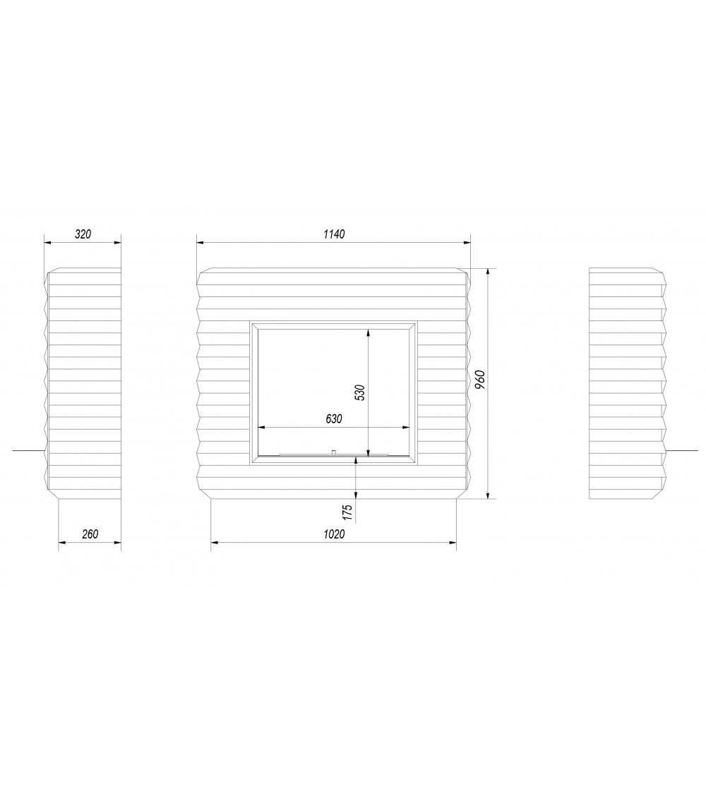 Cheminée bio-éthanol PINUS 115cm