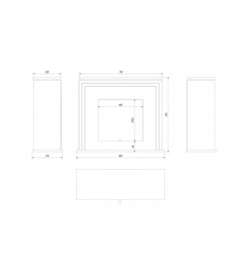 Cheminée bio-éthanol delta d'angle 70 cm