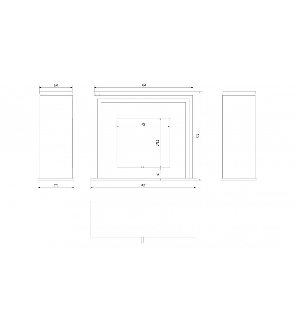 Cheminée bio-éthanol delta d'angle 70 cm Cheminée bio-éthanol delta d'angle 70 cm