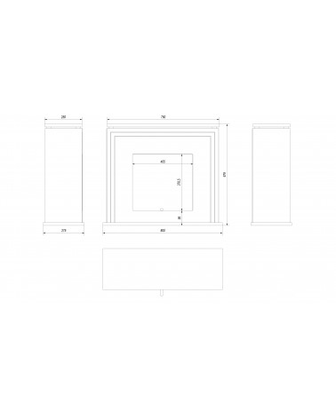 Cheminée bio-éthanol delta d'angle 70 cm