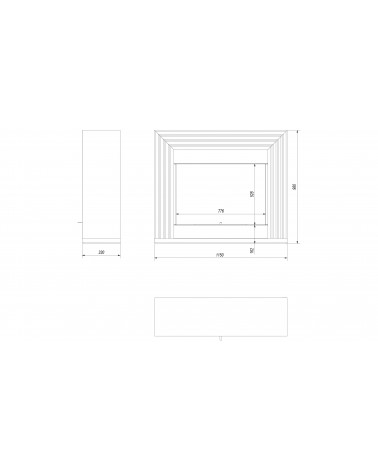 Cheminée bio-éthanol delta d'angle 70 cm