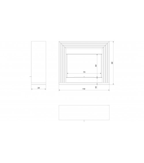 Cheminée bio-éthanol delta d'angle 70 cm