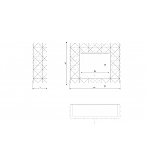 Cheminée bio-éthanol delta d'angle 70 cm