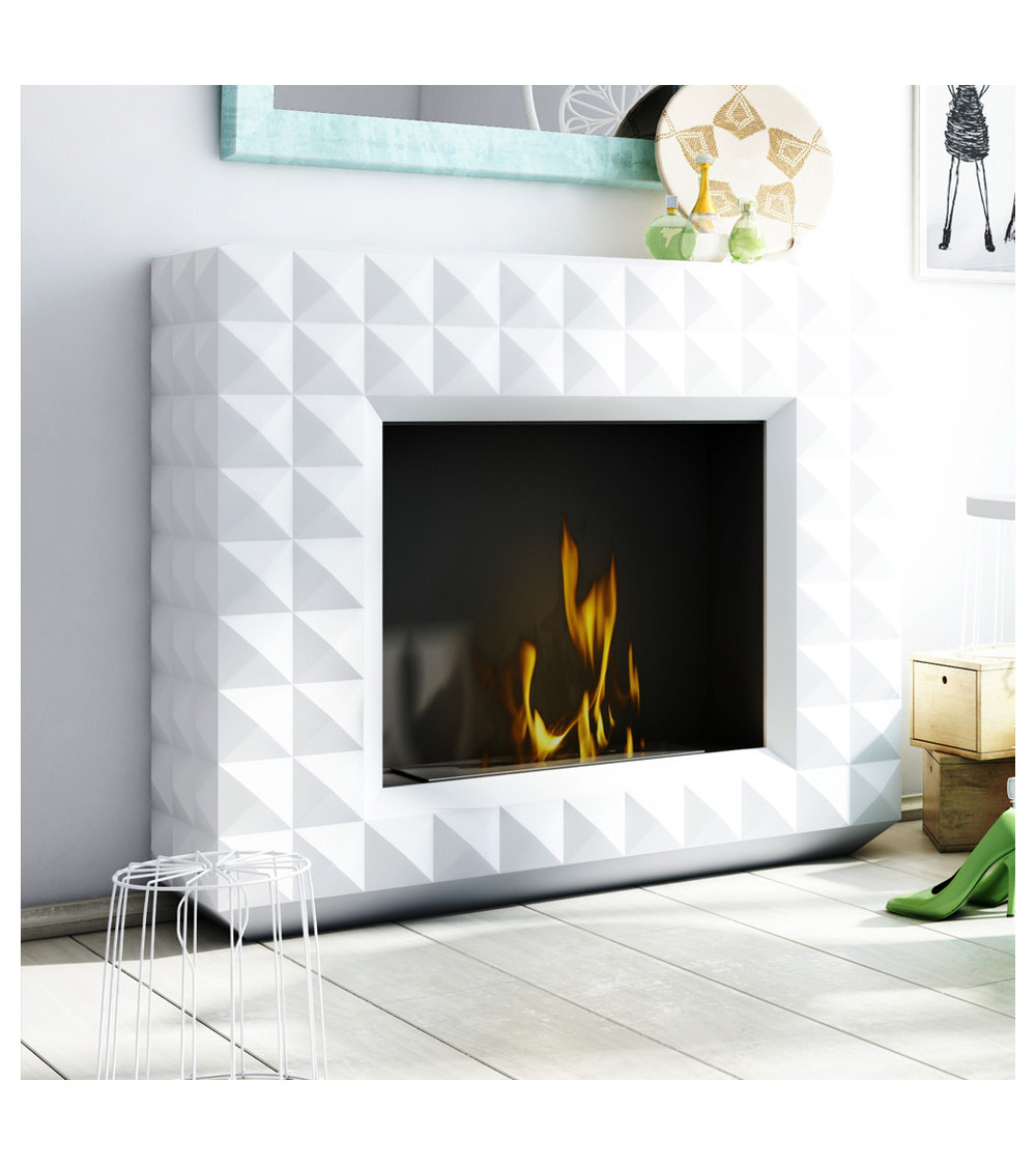 Caminetto a bioetanolo EGZUL bianco 114 cm