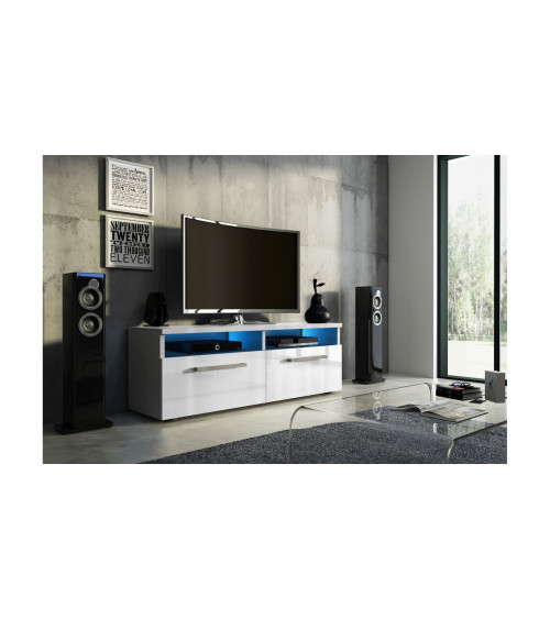 Meuble TV BOON , 100 cm, laqué blanc