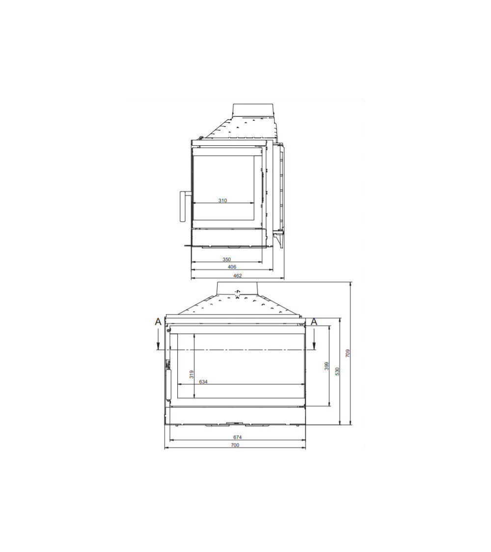 Insert cheminée d'angle levio 17 kw Insert cheminée d'angle levio 17 kw
