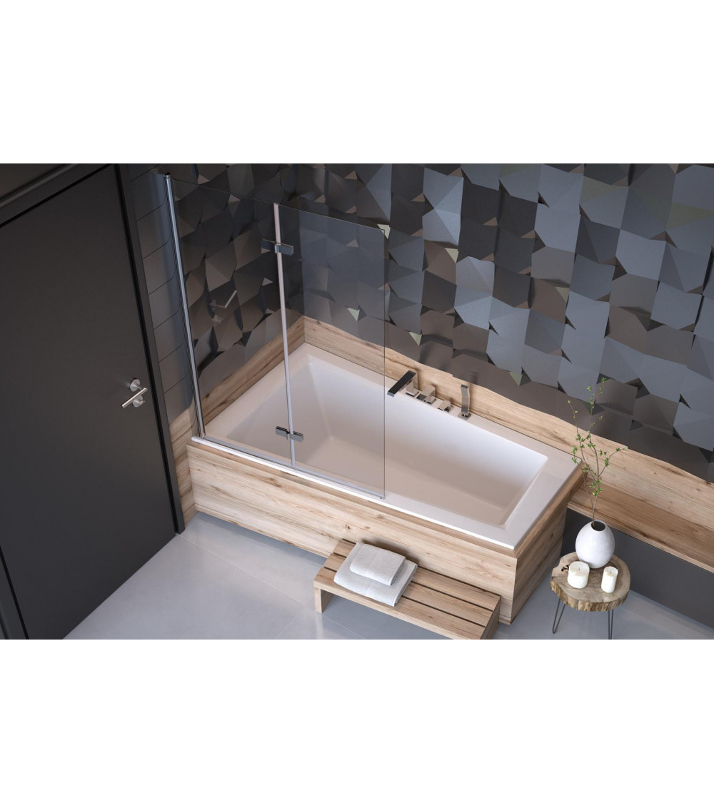 Vasca asimmetrica di INTEGRA 150/170 x 75 cm con barriera di vasca da bagno