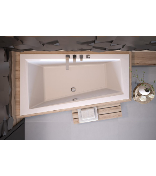 Vasca asimmetrica di INTEGRA 150/170 x 75 cm con barriera di vasca da bagno