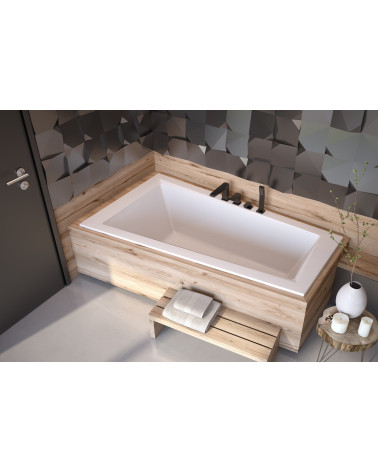 Vasca asimmetrica di INTEGRA 150/170 x 75 cm con barriera di vasca da bagno