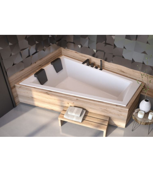 Vasca asimmetrica di INTEGRA 150/170 x 75 cm con barriera di vasca da bagno