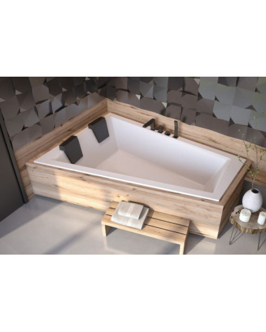 Vasca asimmetrica di INTEGRA 150/170 x 75 cm con barriera di vasca da bagno