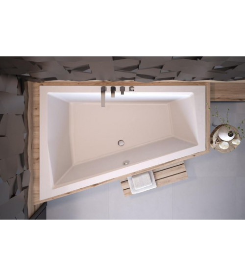 Vasca asimmetrica di INTEGRA 150/170 x 75 cm con barriera di vasca da bagno