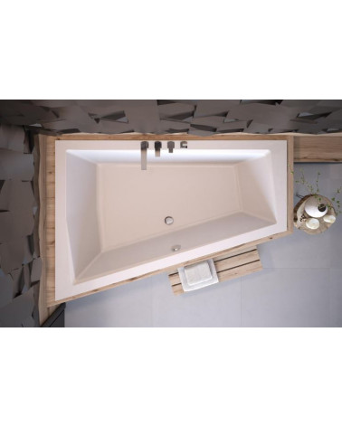 Vasca asimmetrica di INTEGRA 150/170 x 75 cm con barriera di vasca da bagno