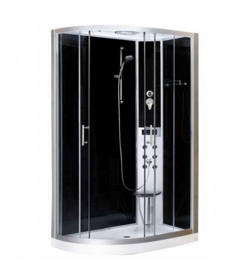 Cabina de ducha multifunción Ercole 120x80 cm con cromoterapia y bluetooth
