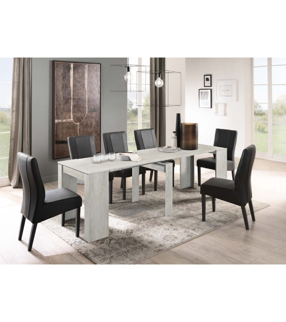 Table/console extensible 54-252 cm Pin blanc Table/console extensible 54-252 cm Pin blanc