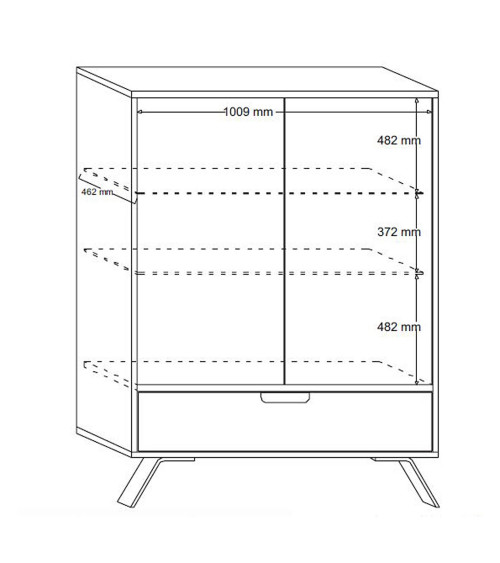 Grand vaisselier vitrine PALMA péro 106/173/50 cm