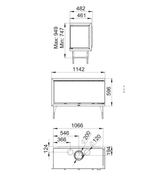 Insert cheminée à bois BOMA 16 KW double face avec turbines