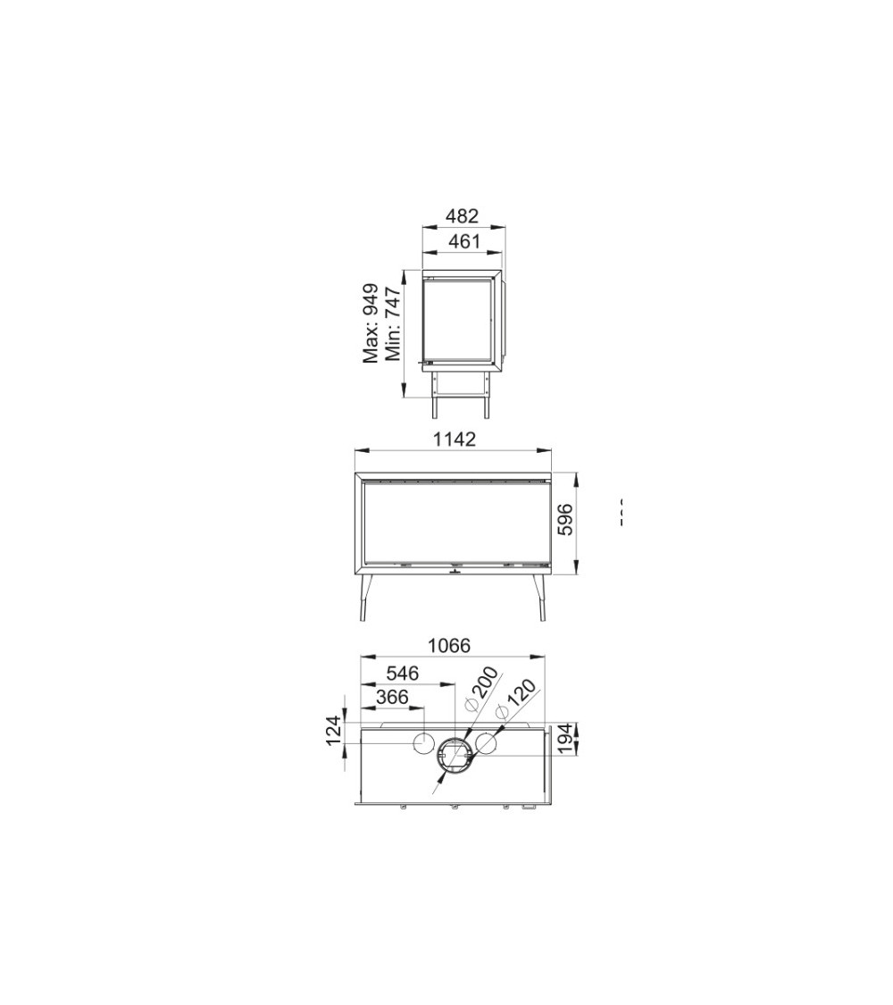 Insert cheminée à bois BOMA 16 KW double face avec turbines