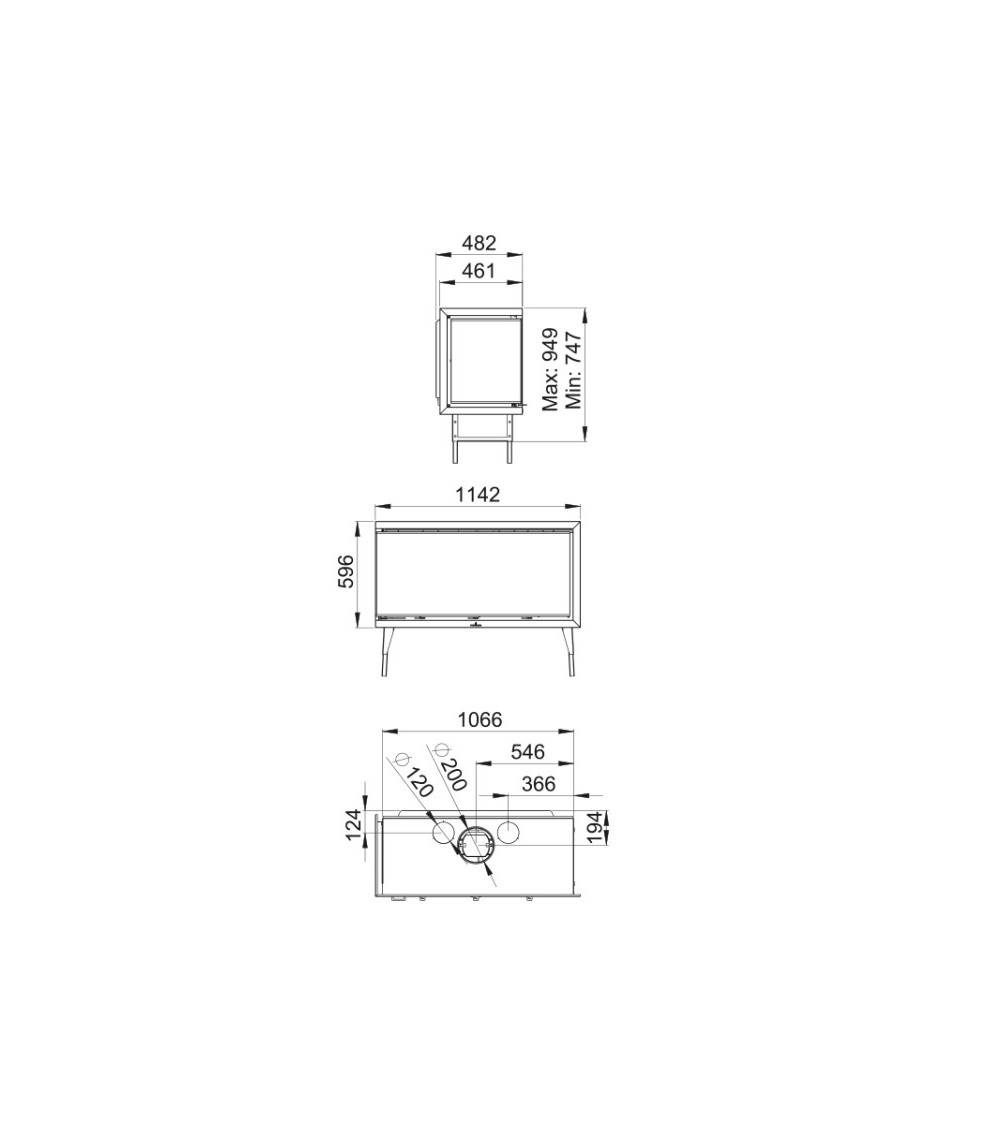 Insert cheminée à bois BOMA 16 KW double face avec turbines