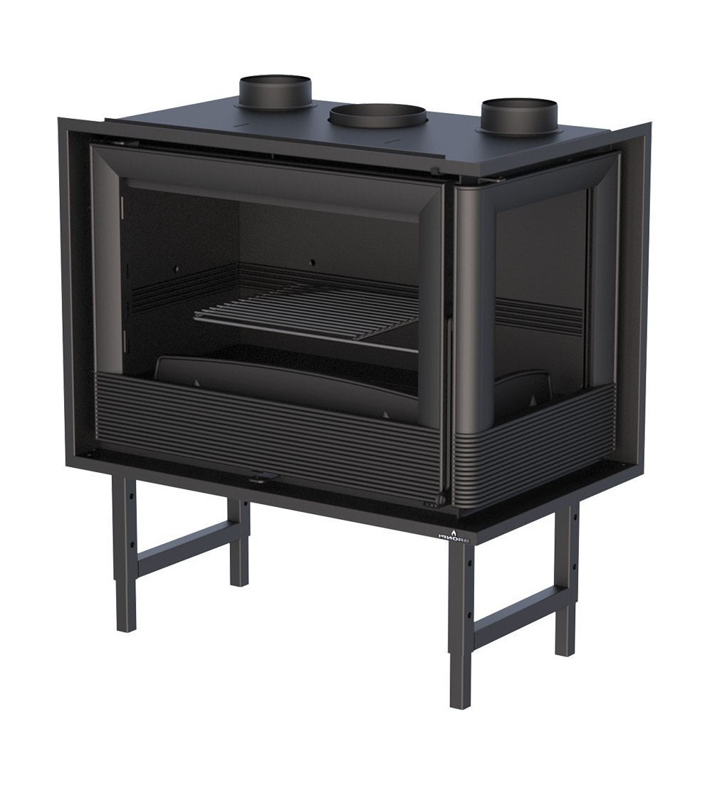 Insert cheminée à bois Holguin avec turbine 17,5 kW 2 vitres droite Insert cheminée à bois Holguin avec turbine 17,5 kW 2 vitres droite