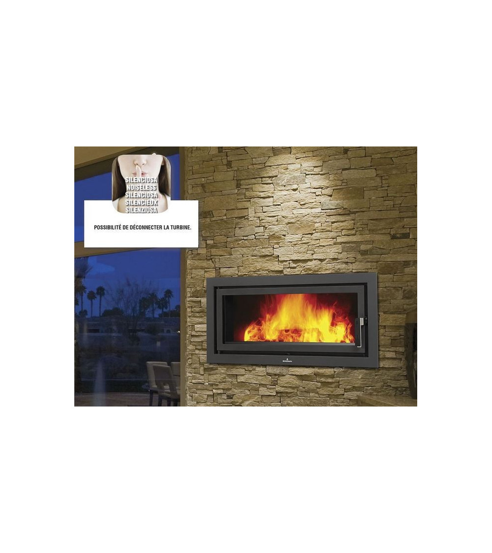 Insert cheminée à bois BARACOA avec turbine 21 kW