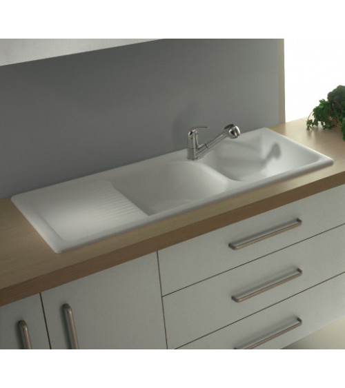 Evier double Molino avec égouttoir 1160 x 500 x 210mm