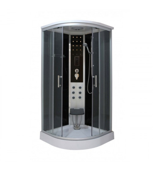 Cabina de ducha completa Vitamine Black 2.0 Atrium (85 x 115 x 215 cm,  Negro Gris Plata)