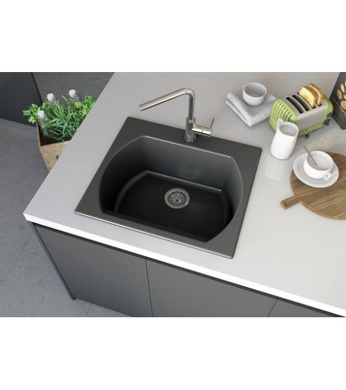 Evier simple Americano 635 x 559 x 221mm anthracite