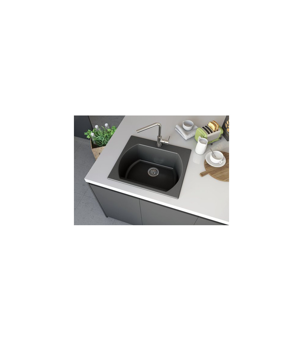 Evier simple Americano 635 x 559 x 221mm anthracite