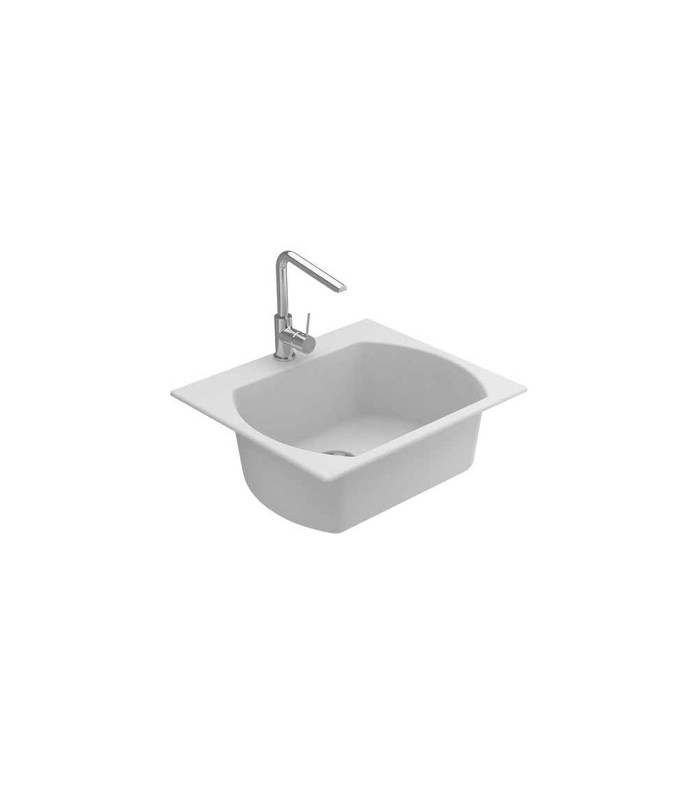 Evier simple Americano II 635 x 559 x 221mm BLANC