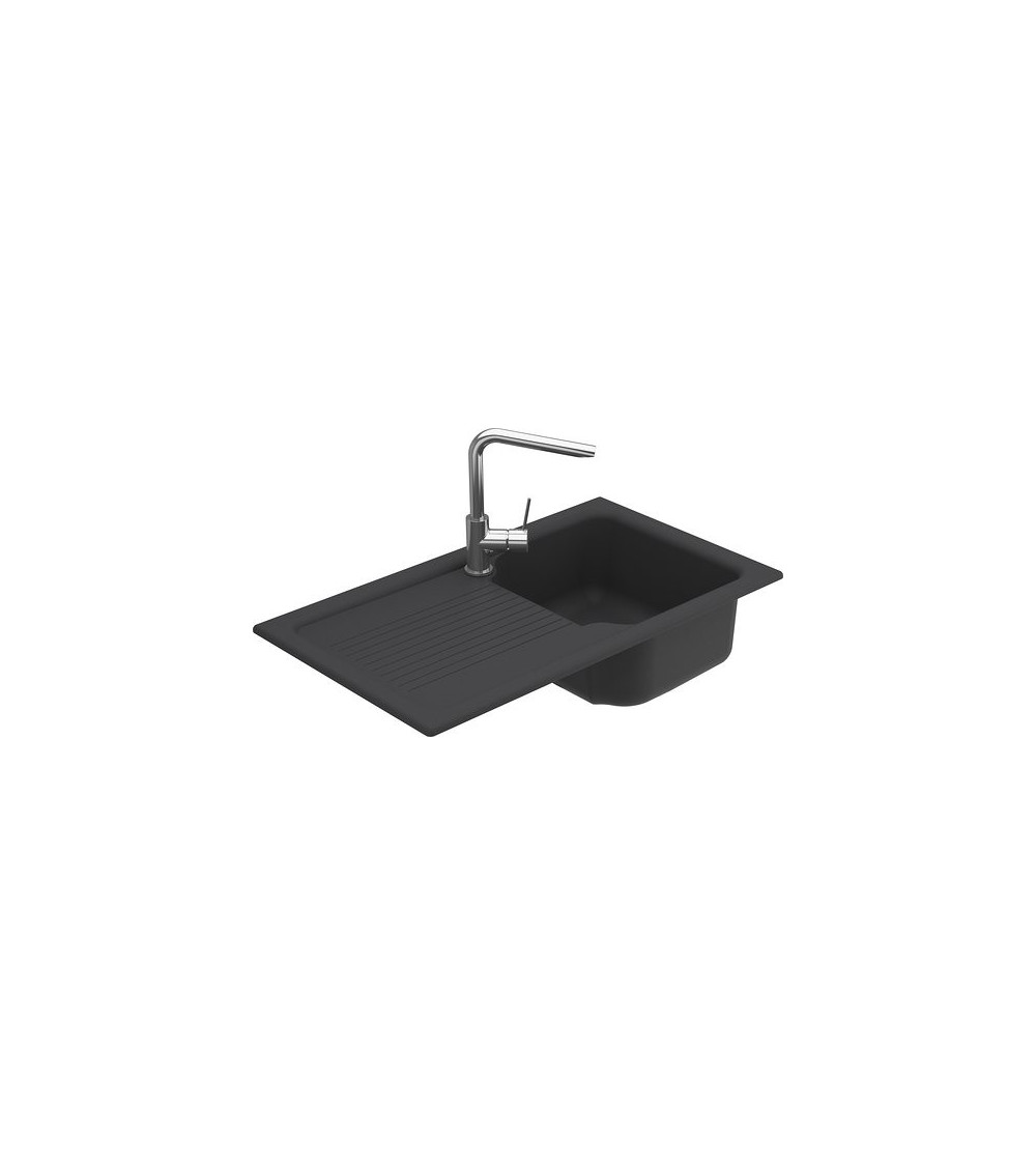 Evier simple Polino avec égouttoir 860 x 500 x 210mm Evier simple Polino avec égouttoir 860 x 500 x 210mm