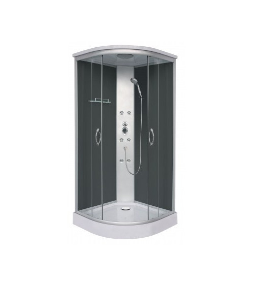 Cabine de douche Eva de 90x120x226 cm profils noir coin droite