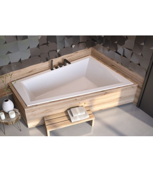 Vasca asimmetrica di INTEGRA 150/170 x 75 cm con barriera di vasca da bagno