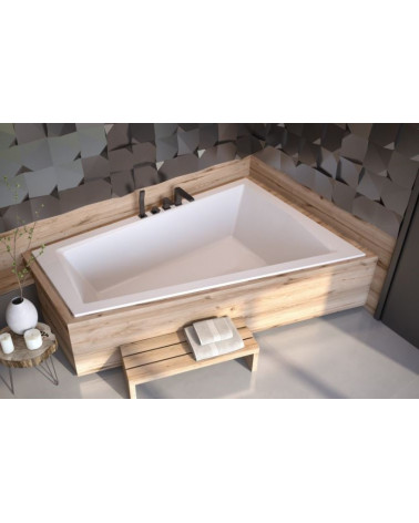 Vasca asimmetrica di INTEGRA 150/170 x 75 cm con barriera di vasca da bagno