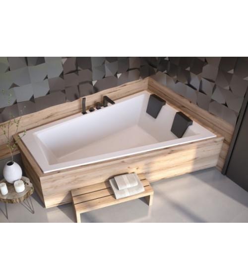 Vasca asimmetrica di INTEGRA 150/170 x 75 cm con barriera di vasca da bagno