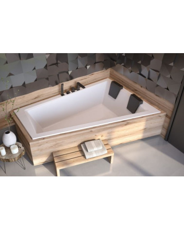 Vasca asimmetrica di INTEGRA 150/170 x 75 cm con barriera di vasca da bagno