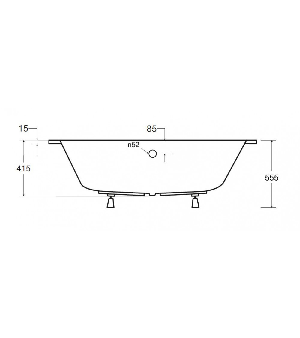 Bañera asimétrica de INTEGRA 150/170 x 75 cm con barrera de la bañera