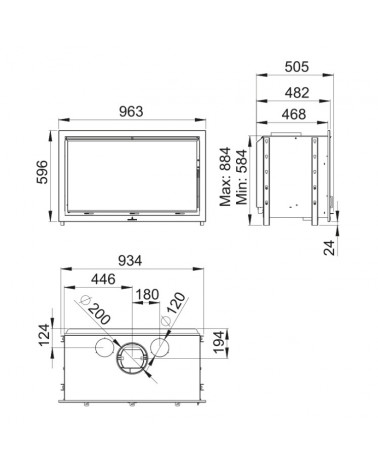 Insert cheminée à bois BOMA 16 KW double face avec turbines