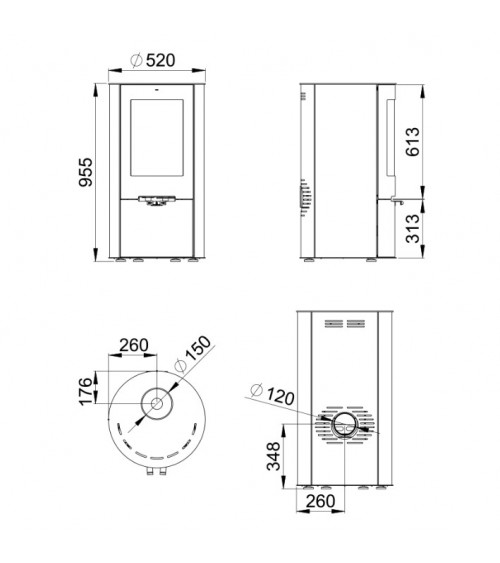 Poêle à bois RONDO 9 kW