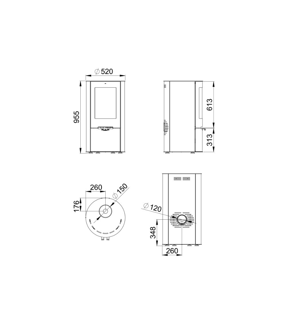 Poêle à bois RONDO 9 kW Poêle à bois RONDO 9 kW