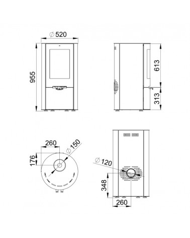 Poêle à bois RONDO 9 kW