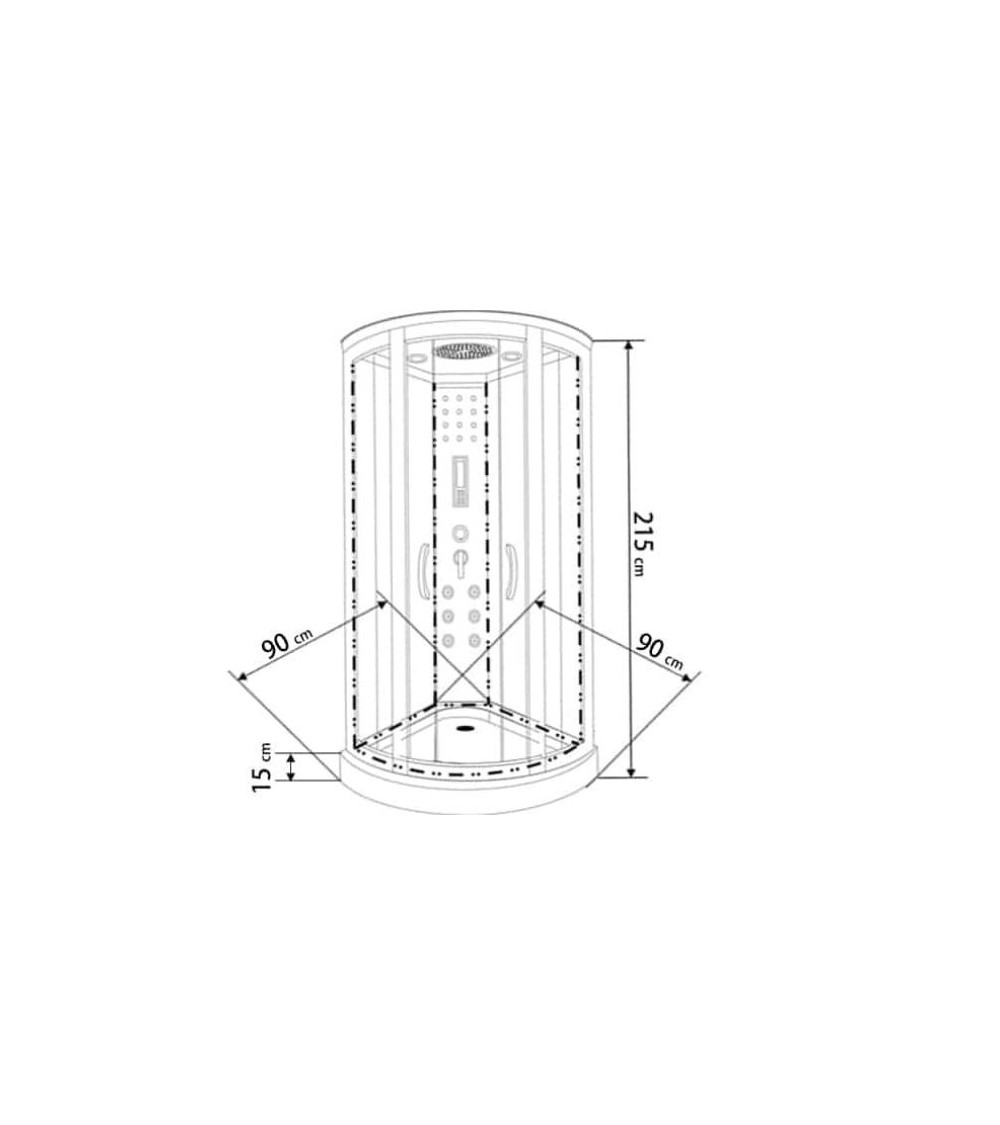 Cabine de Douche Hammam KORONA II, 90*90*215cm Cabine de Douche Hammam KORONA II, 90*90*215cm
