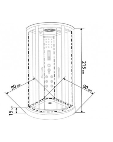 Ducha Hammam KORONA, 90 * 90 * 220 cm